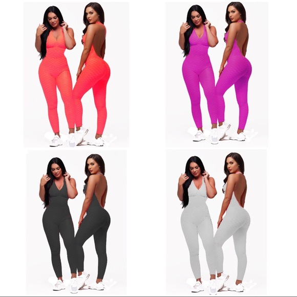 ❤️ Brazilian Honeycomb Jumpsuit Butt Booty Scrunch - Picture 7 of 8